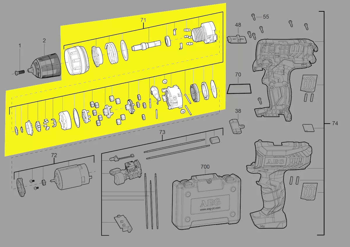 Boîte d\'engrenages de transmission réf. 4931454347 AEG